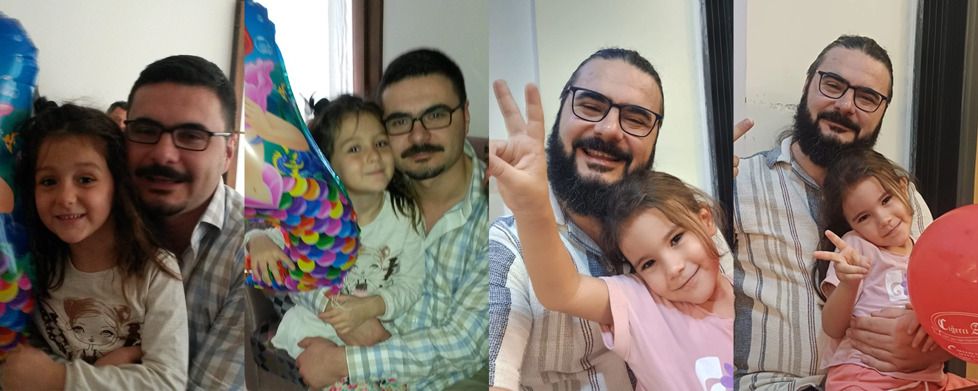 Berk Köksal ve kızlarıyla yıllar içinde çekilmiş aile fotoğrafları