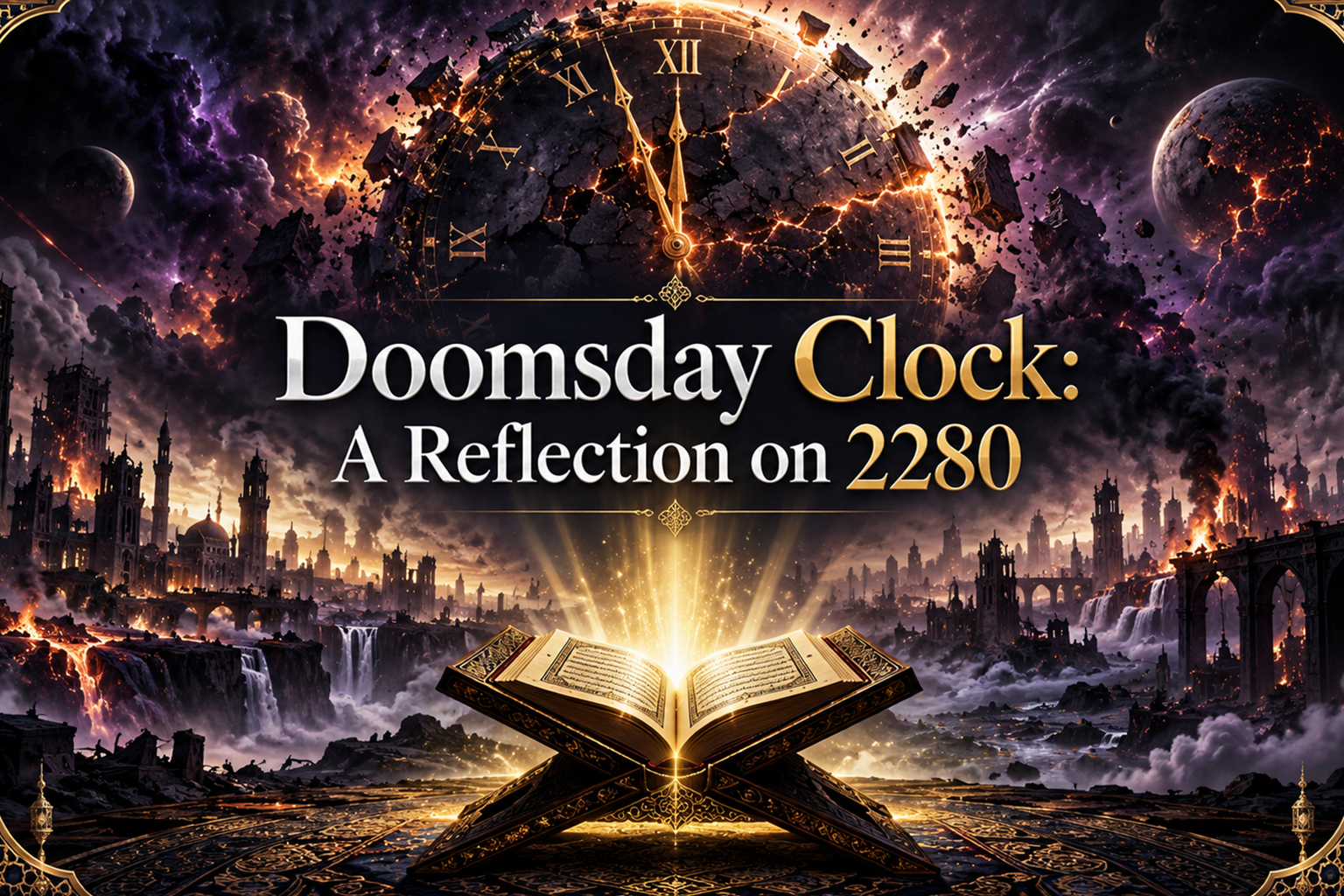 Doomsday Clock digital clock design symbolizing September 24, 2280 and 19:33